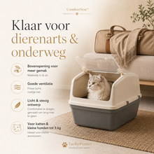 ComfortNest reismand voor dierenarts en onderweg met bovenopening en ventilatie