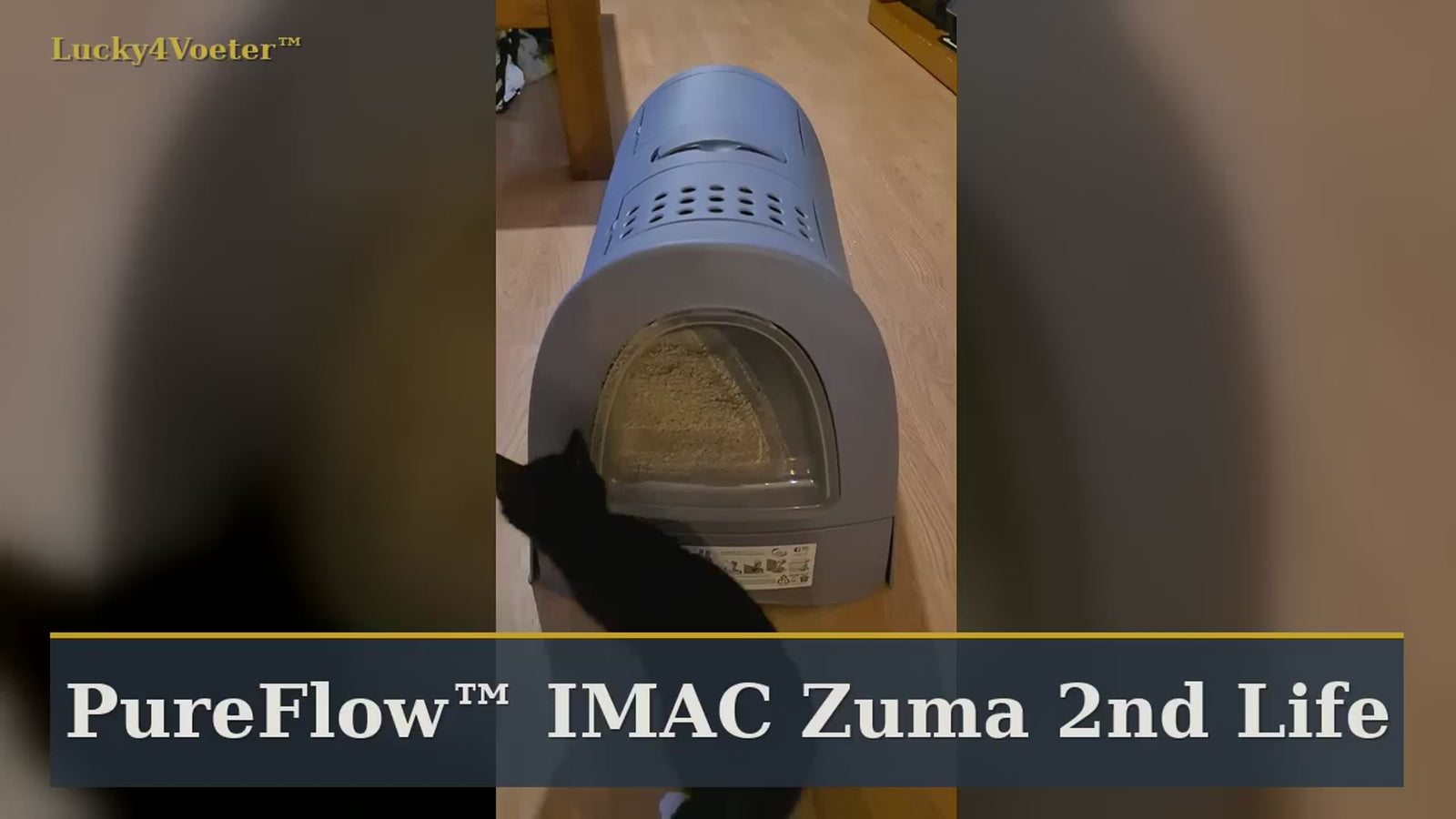 Praktijkdemonstratie van de PureFlow IMAC Zuma 2nd Life kattenbak met uitschuifbare lade