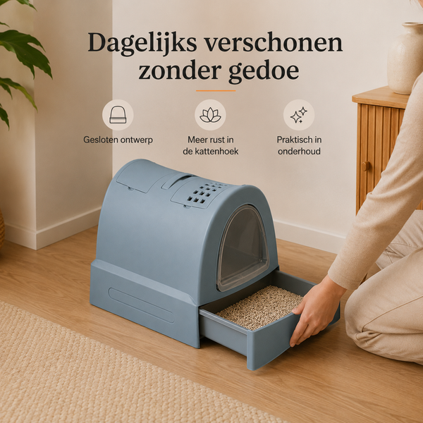 PureFlow IMAC Zuma kattenbak dagelijks verschonen met uitschuifbare lade