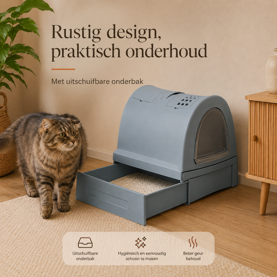IMAC Zuma 2nd Life kattenbak met uitschuifbare onderbak en rustig ontwerp