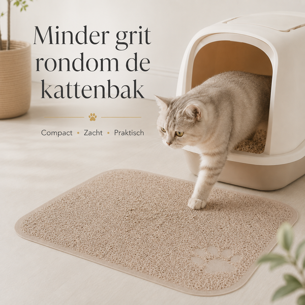 Trixie Schoonloopmat PVC Blush helpt los kattengrit rondom de kattenbak opvangen