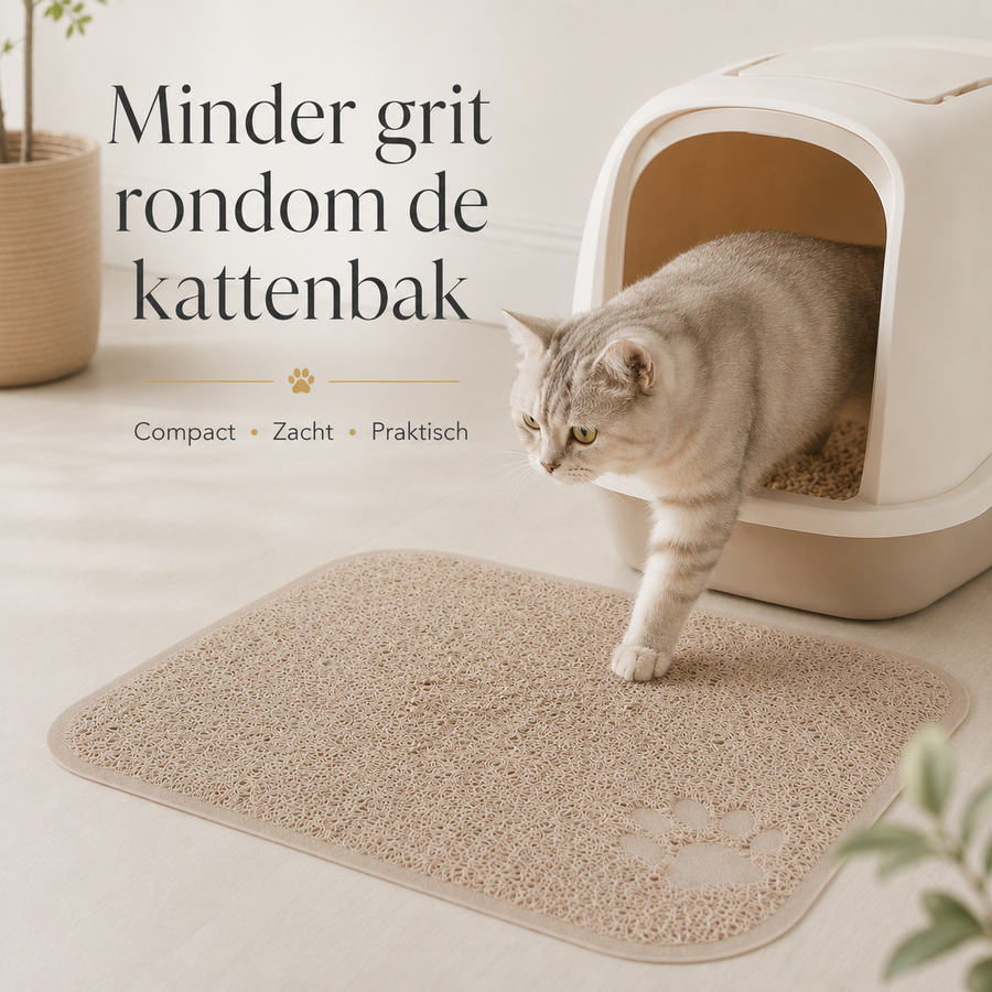 Trixie Schoonloopmat PVC Blush helpt los kattengrit rondom de kattenbak opvangen